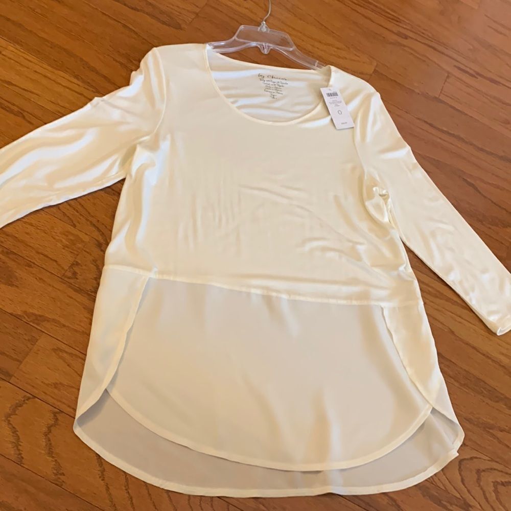 Chico’s Size 0 new with tags knit cream color 3/4 sleeve top